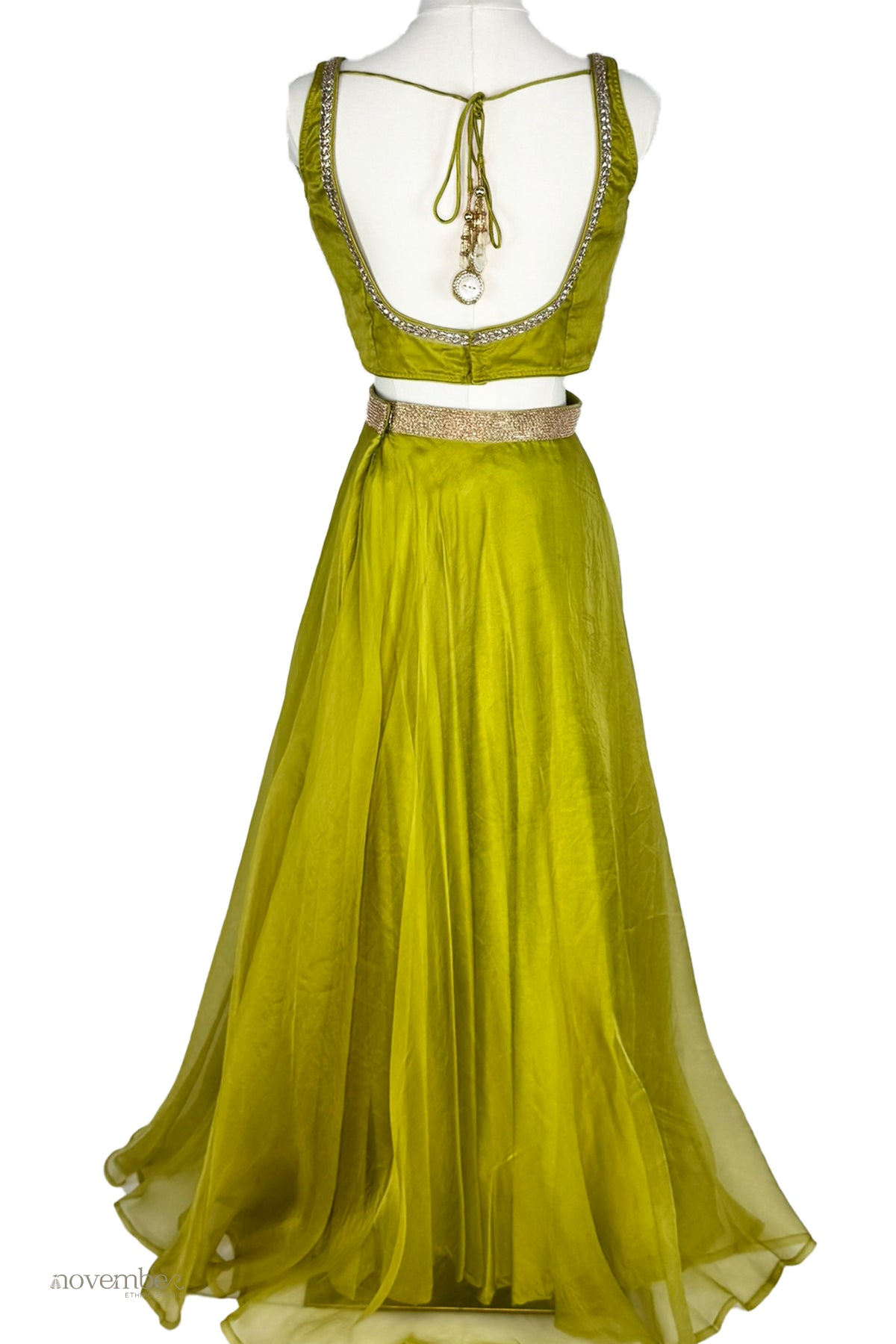 Jade Organza Silk Skirt Set