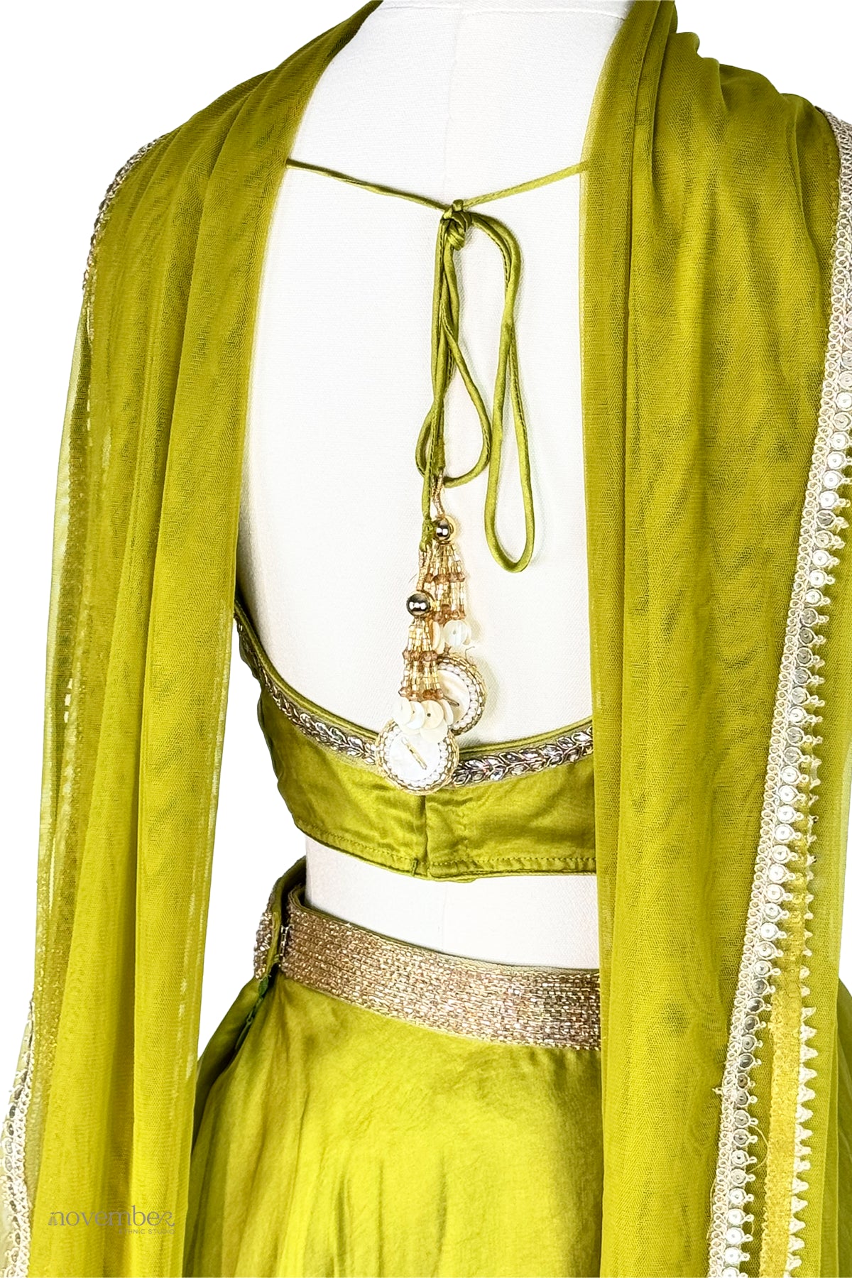 Jade Organza Silk Skirt Set