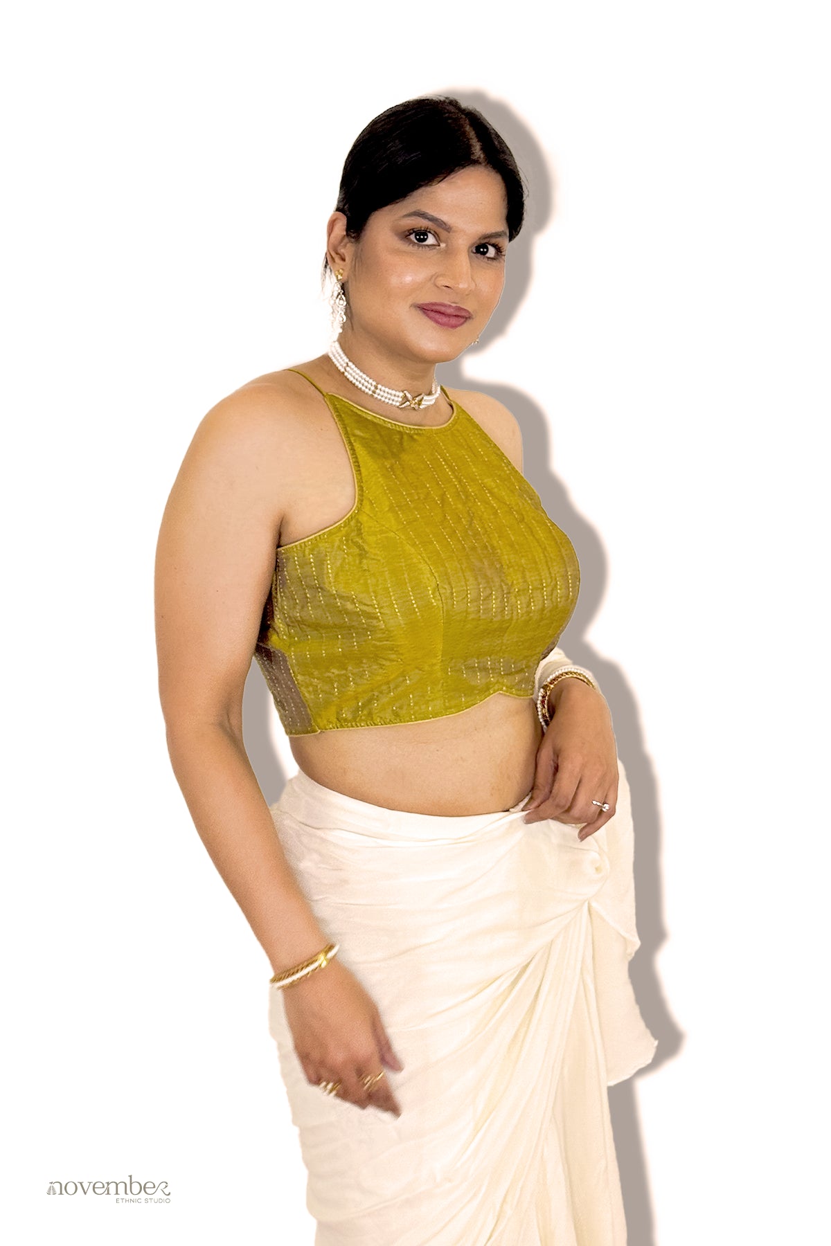 Olive Silk Blouse