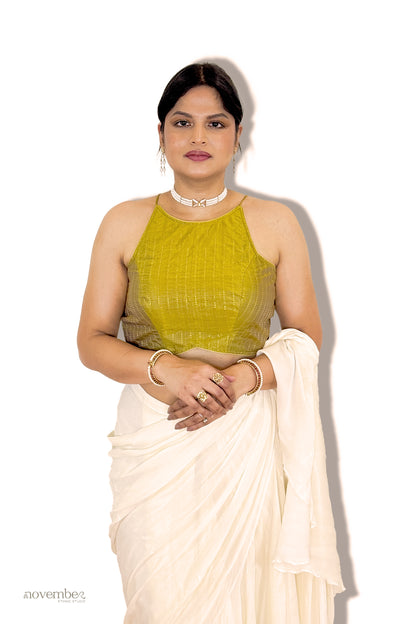 Olive Silk Blouse