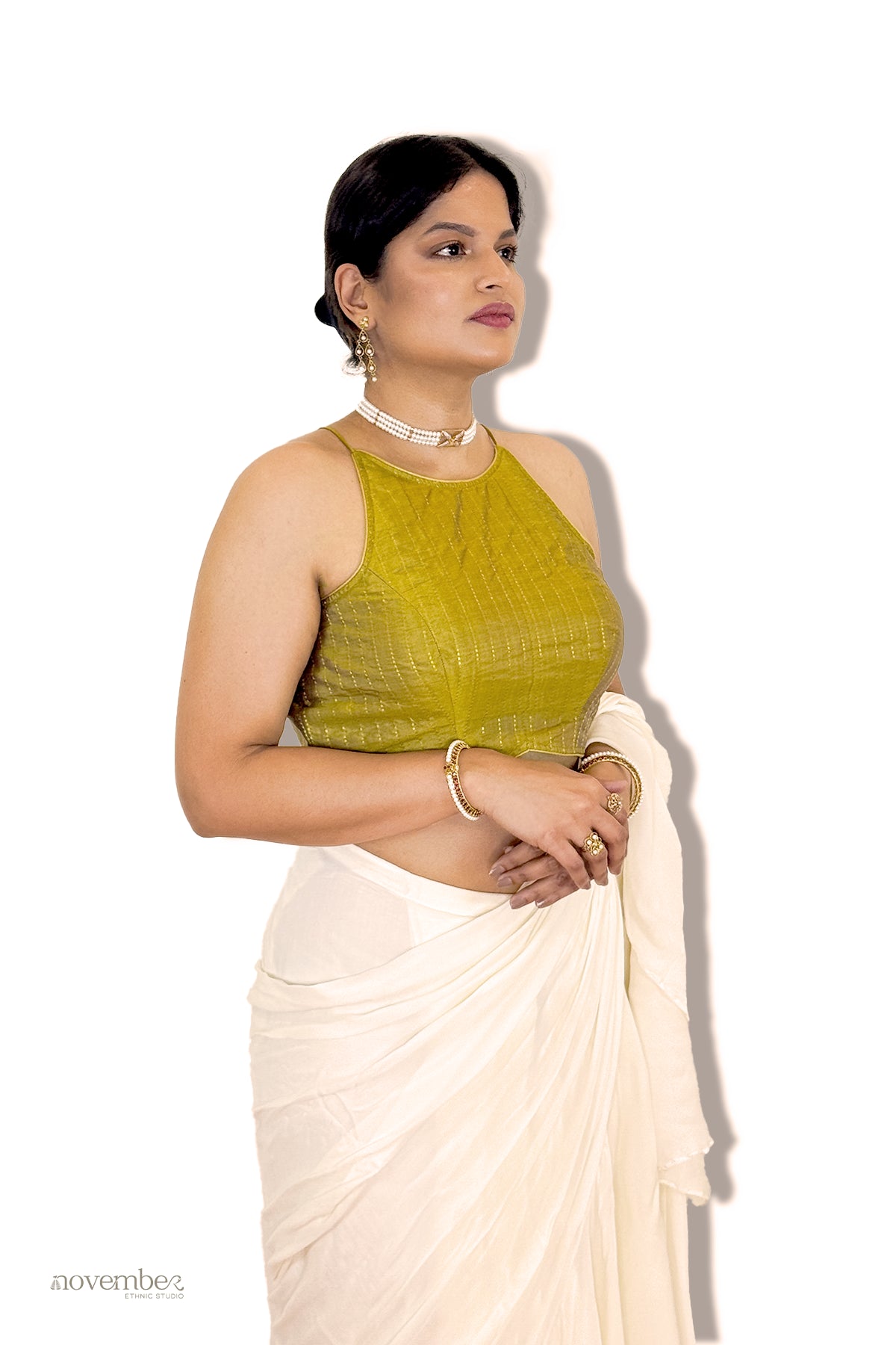 Olive Silk Blouse
