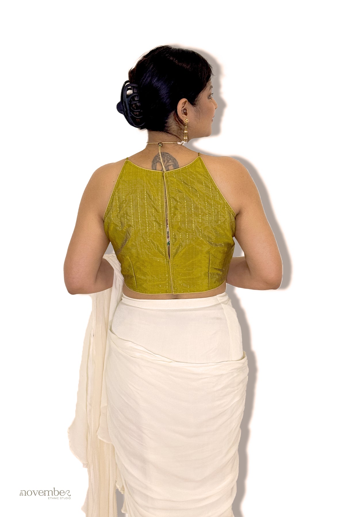 Olive Silk Blouse