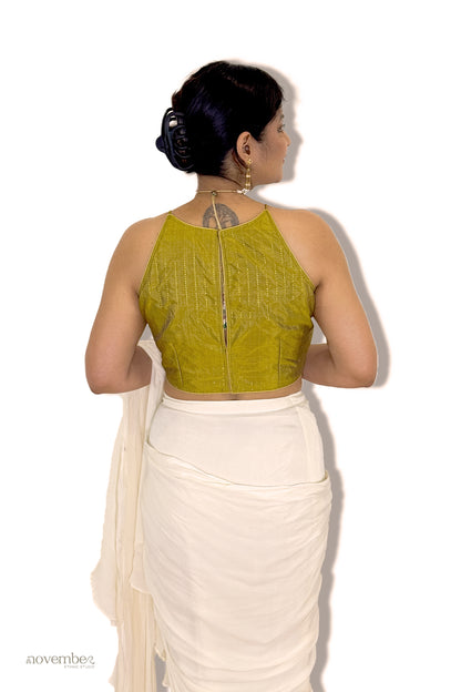 Olive Silk Blouse