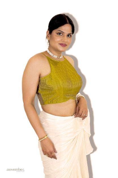Olive Silk Blouse